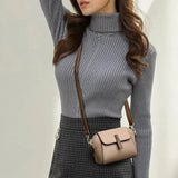 Women Solid Color PU Flap Crossbody Shoulder Bag Casual Daily Wear Versatile Fashion Handbag For Outdoor