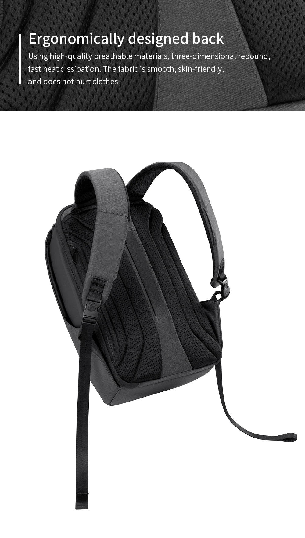Kingsons  Anti-theft Men Backpack 180 Degree Open USB Charging Laptop Backpack 15.6 inch School Bags for Teenage Boys