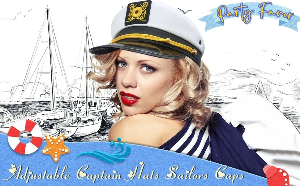 Captain Hats Bulk Pack – Nautical Party Caps