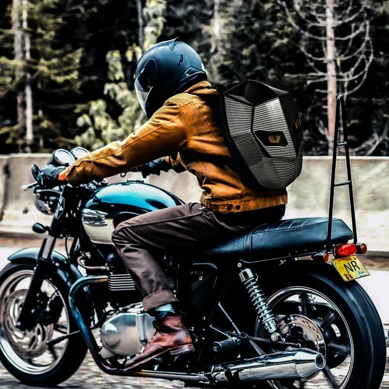LED Hiking Backpack For Men Hard Shell LED Motorcycle Cycling Helmet Backpack woman Business Travel Waterproof Laptop Backpack