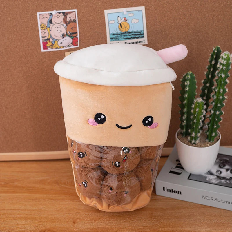 A Bag of Snakes Plush Pillow Cute Boba Tea Cookies Plush Toy Pudding Cake Alien Bat Plushies Hug Pillow Birthday Gift