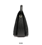 Fashionable and luxurious woven pattern casual versatile black woven pattern daily commuting cowhide women's handbag