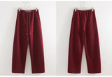 Autumn Burgundy Sweatpants Women Straight Leg Sport Pants Cotton Ladies Coffee Basic Joggers Wide Leg Women's Pants And Trousers