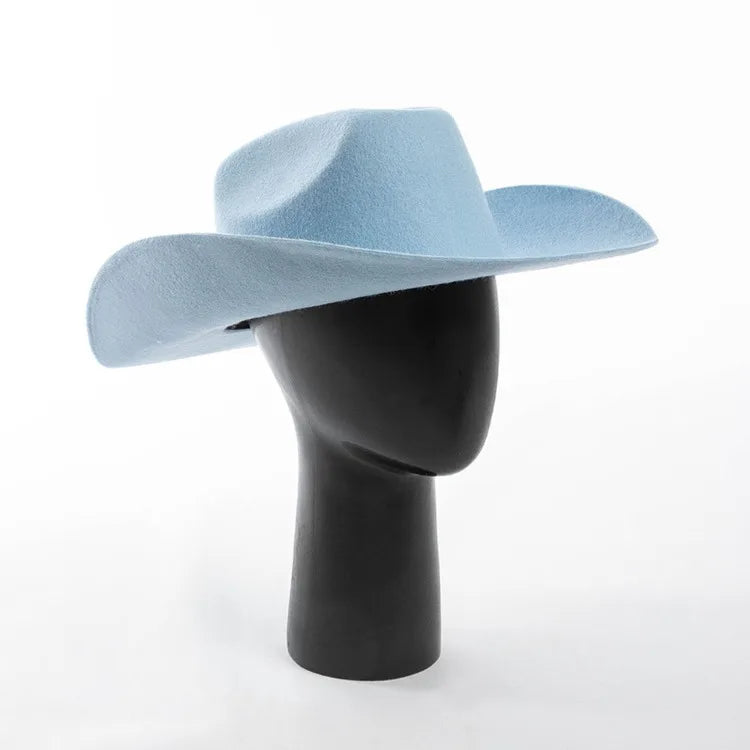 USPOP Wide Brim Wool Cowboy Hat – Unisex Felt Fedora