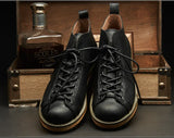 KOWM cowhide Hiking shoes men's walking boot British trekking shoes thick soled cowhide high top motorcycle boots ankle sneakers