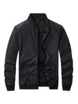 Men's Lightweight Zip-Up Baseball Collar Jacket