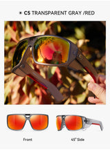 KDEAM Muscle Car Styling And Serious Performance Polarized Men's Sunglasses Sport Cycling Glasses Features Sturdy 5-Barrel Hinge