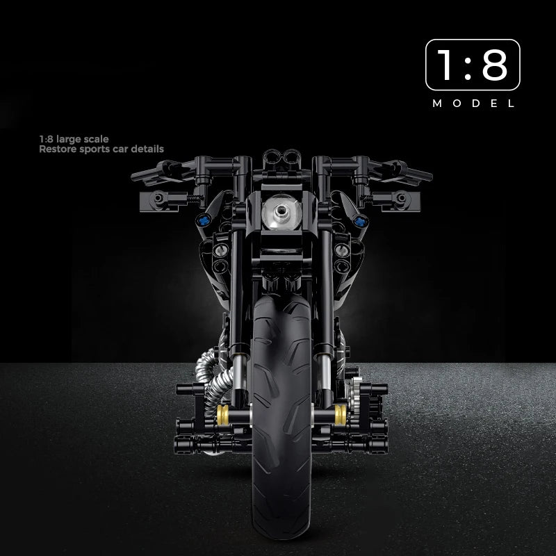 538PCS 1:8 Motorcycle Building Blocks Sets Racing Retro Motorbike Technical DIY Table Decor Toys Birthday Christmas Gifts