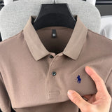 100% pure cotton high-end brand men's short sleeve polo shirt 2026 summer luxury fashion pony embroidery golf top casual T-shirt