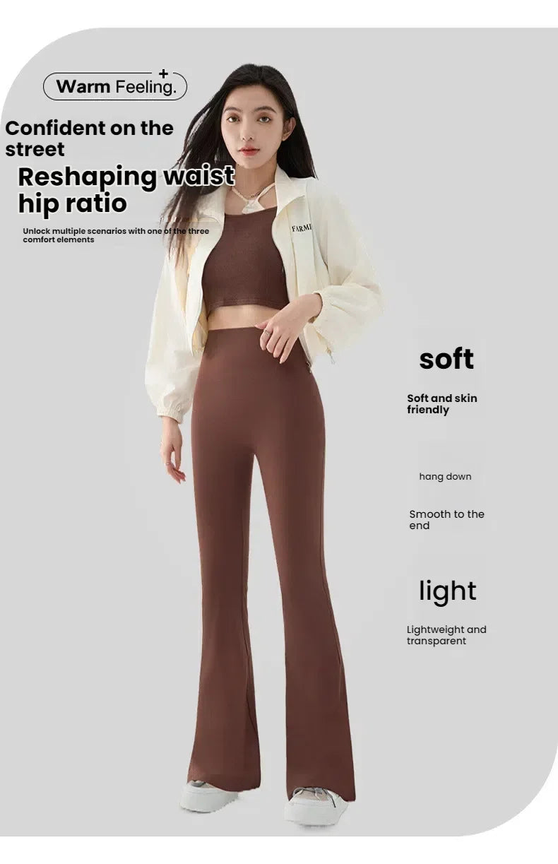 Women's High Waist Stretch Flared Pants