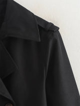 Vintage Cropped Double-Breasted Trench