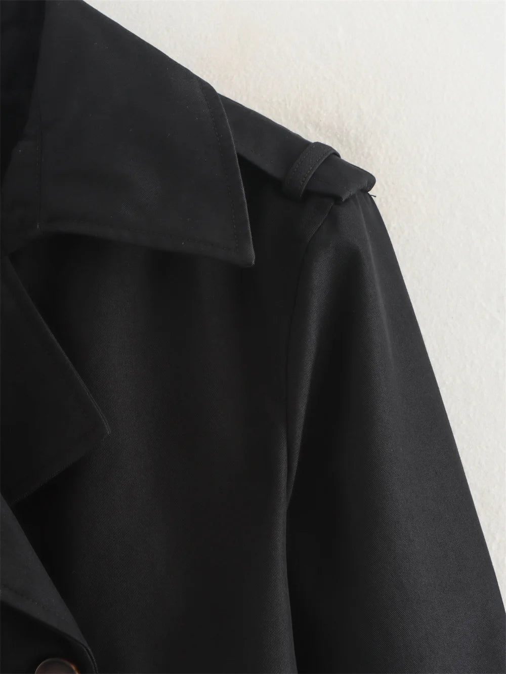 Vintage Cropped Double-Breasted Trench