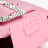 BAFELLI 2026 NEW WOMEN'S FASHION PINK EVENING HANDBAG SHOULDER BOXY BAG CASUAL PURSE LUXURY BRAND DESIGNER LEATHER TREND LADY