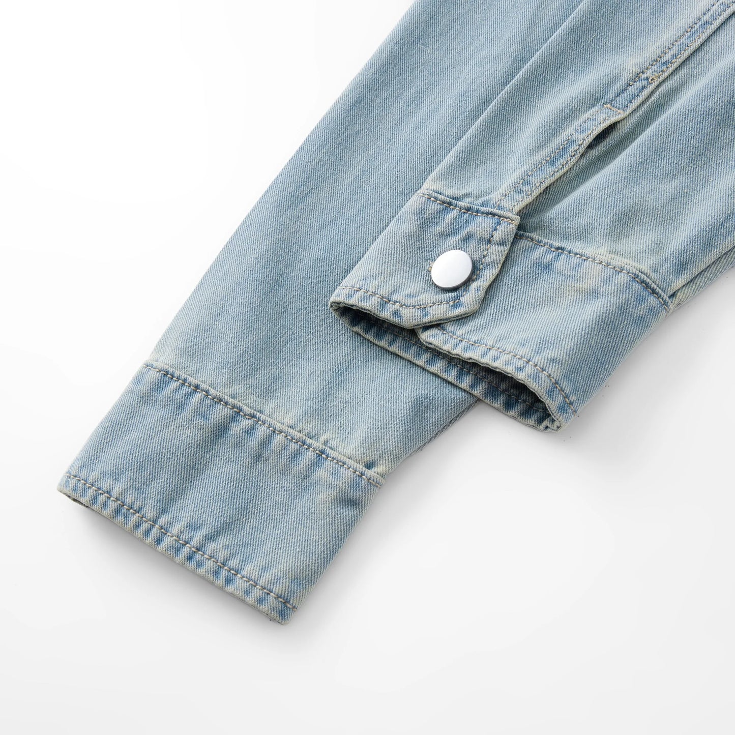 Men's Casual Denim Shirt Jacket Classic Button Up Workwear Style Jean Coat for Spring Fall