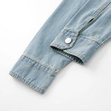 Men's Casual Denim Shirt Jacket Classic Button Up Workwear Style Jean Coat for Spring Fall