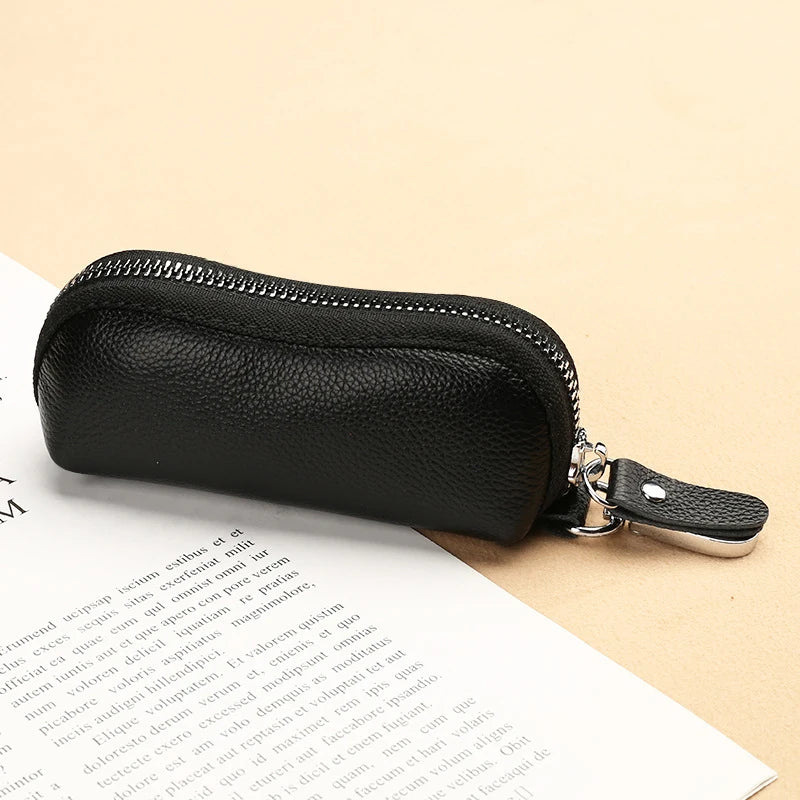 EDC Keychain for Women Genuine Leather Key Box for Car Keys Holder Case Mini  Pocket Card Wallet Coin Pouch Women's Purses