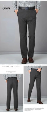 Men's Cotton Straight-Leg Casual Trousers
