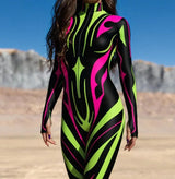 Women's 3D Print Goddess Jumpsuit Catsuit Costume