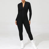 Long Sleeve Zip-Front Yoga Jumpsuit