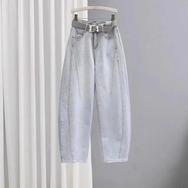 Spring Summer Loose Wide Leg High Waist Denim Jeans