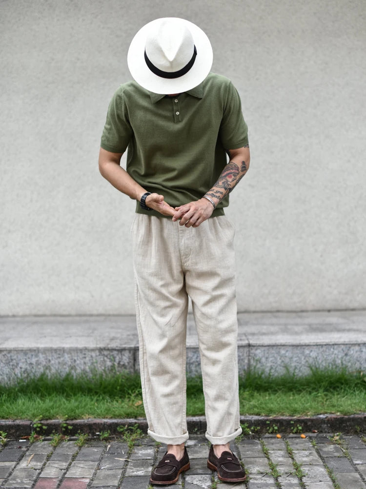 Men's Ramie Cotton Relaxed Summer Pants