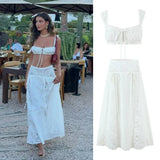 Mingmingxi New in Matching Sets Elegant Off The Shoulder Cropped Top and Flared Skirt Sexy Outfits Two-piece Set Women 2025