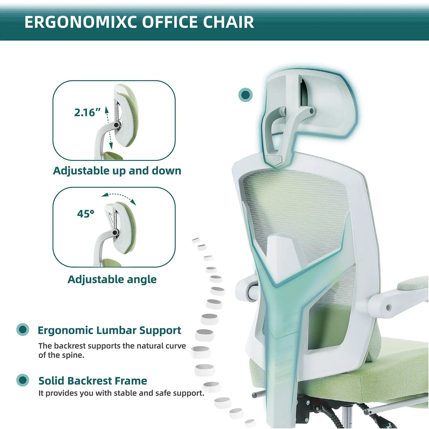 JHK Ergonomic High-Back Mesh Reclining Office Chair