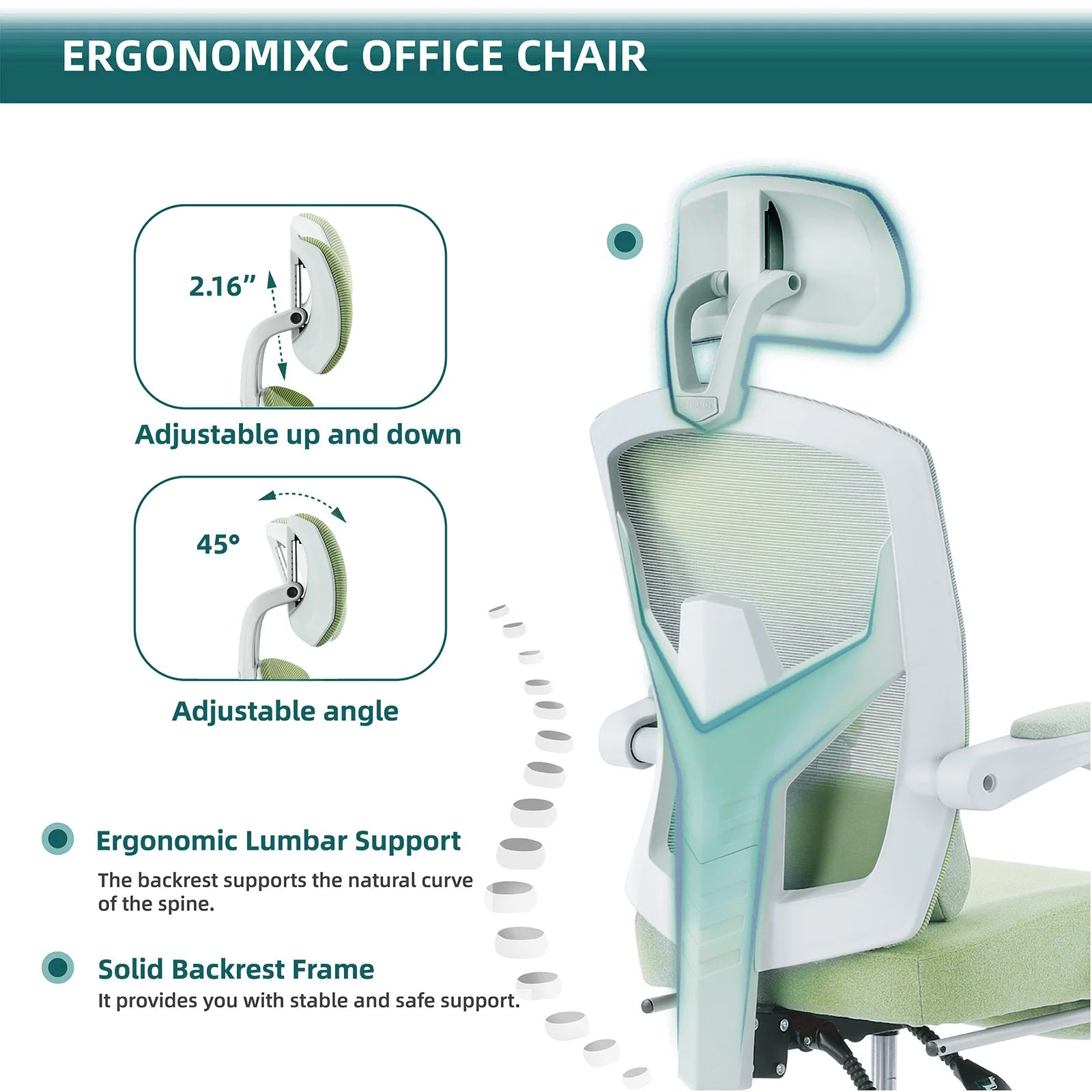 JHK Ergonomic High-Back Mesh Reclining Office Chair