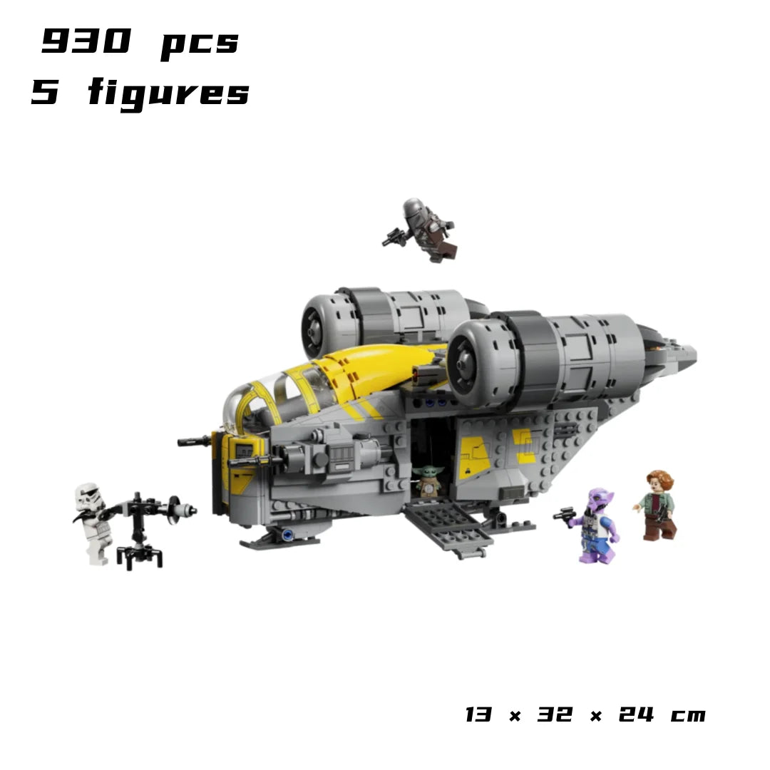 2026 NEW 930PCS MOC Razor Crest MOD Diy Set Modification Wars Starship Building Blocks Educational Toy Christmas Xmas Gifts