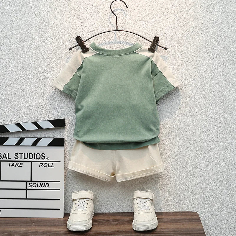 Boys' Summer Cotton Letter Print Set