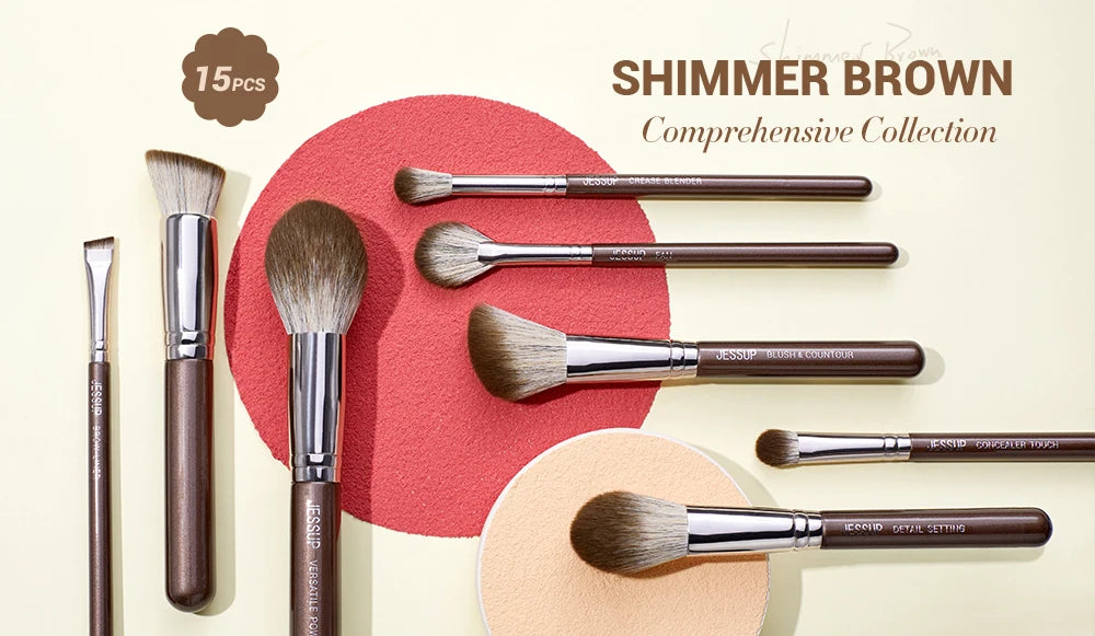 Jessup 15-Piece Professional Makeup Brush Set