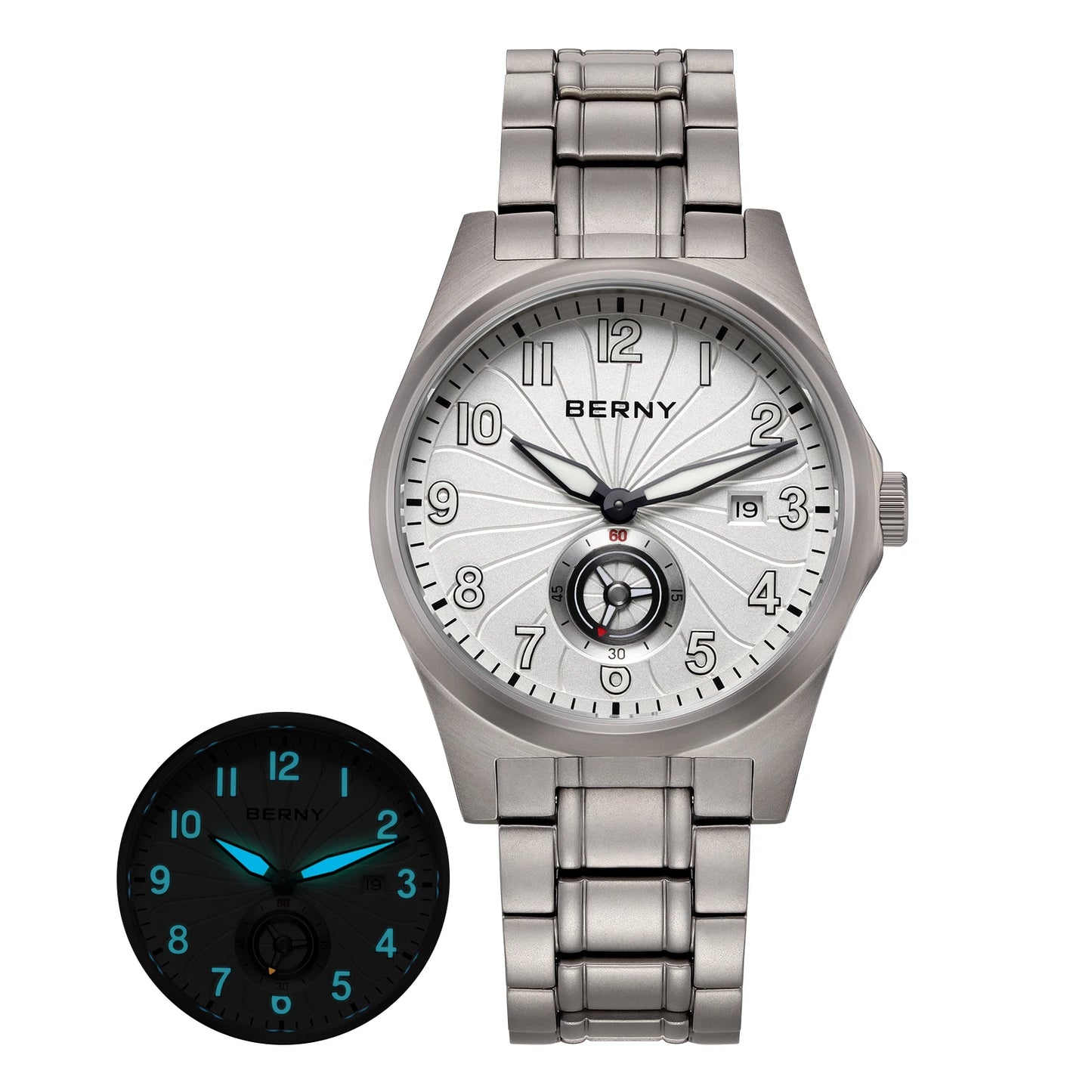 BERNY Full Titanium Automatic Men Watch Super Luminous Mechanical Wristwatch with 10ATM Waterproof Sapphire ST1731 Men Watches