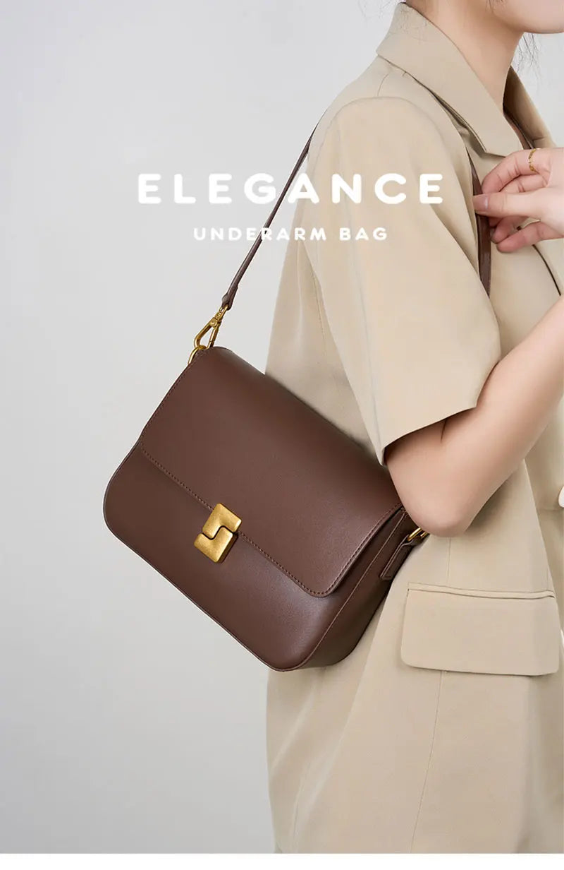 100% Genuine Leather Women's Shoulder Bag High Quality Luxury Designer Crossbody Bags Fashion Cowhide Female Handbags