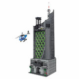 6375PCS Spider Oscorp Hero Tower With Light Building Blocks Movie City Classic Architecture Modular Assembly Model Kit DIY Toy G