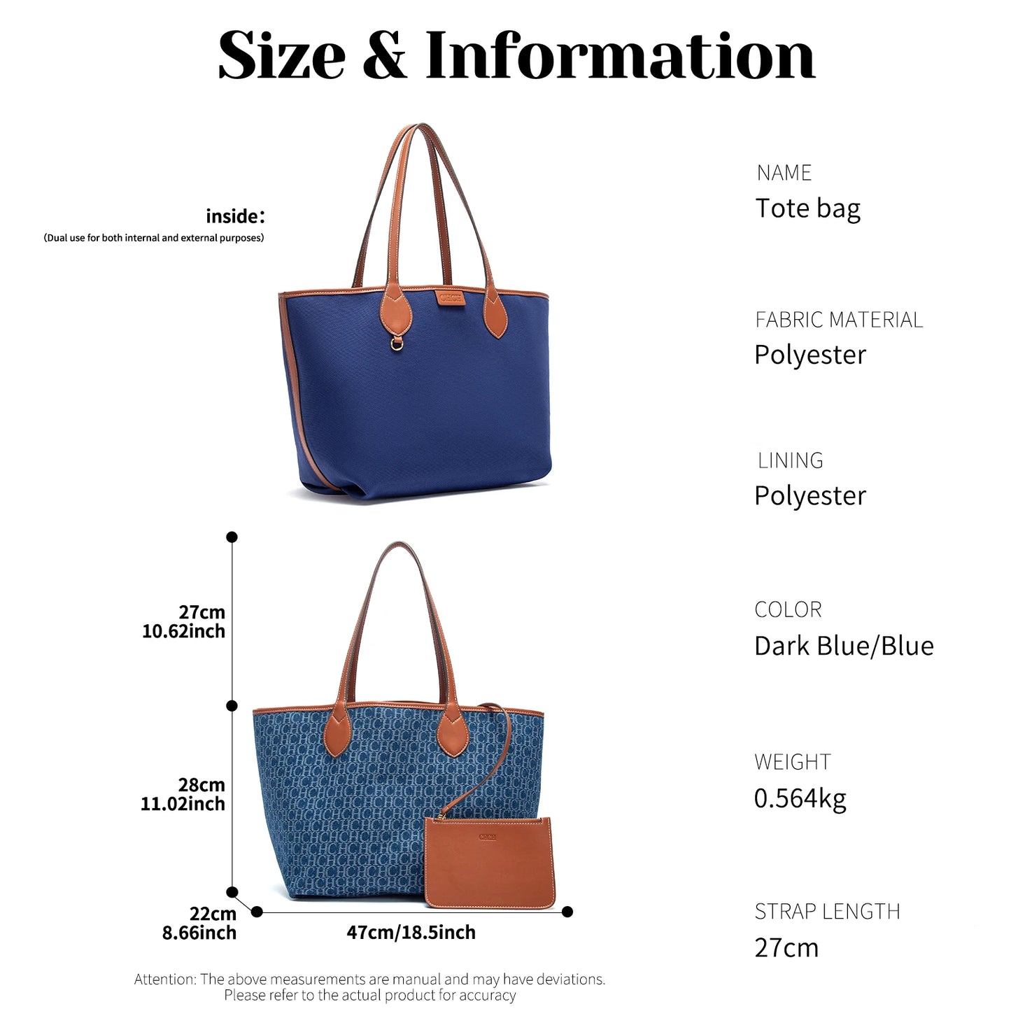 Fashion Classic Women's Large Capacity Tote Bag Autumn/Winter Office Women's Single Shoulder Handbag