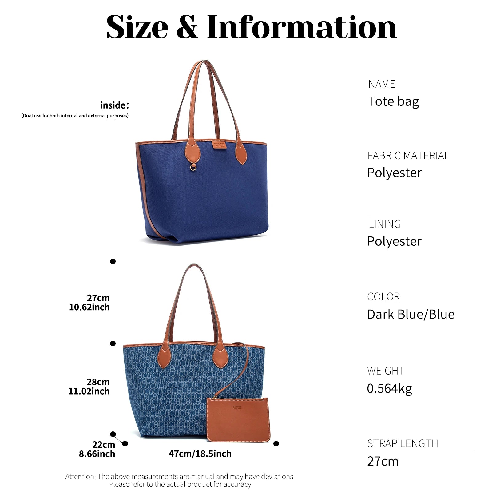 Fashion Classic Women's Large Capacity Tote Bag Autumn/Winter Office Women's Single Shoulder Handbag