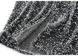 High Waisted Sequin Maxi Skirt Women Elegant Shiny Straight Skirts With Slit Summer Spring Black Long Sequin Skirt For Women