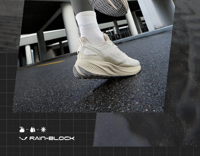 361 Degrees Wingblade Rainblock Men Running Shoes Splash Proof Anti-Slip Water Repellent Grippy Stable Male Sneakers 672532231