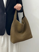 Shoulder bag Woven Bag for Women Europe and the United States popular PU leather soft fabric women underarm bag