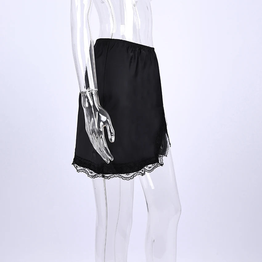 Elegant High-Waist Satin Mini Pencil Skirt