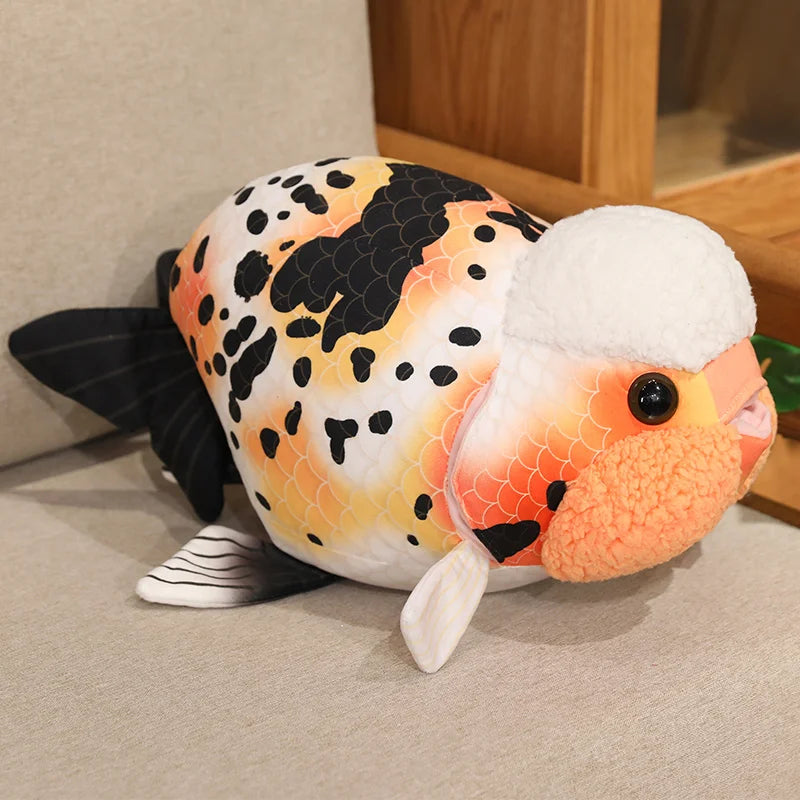 50cm Lifelike Fish Plush Stuffed Toy Goldfish Big Head Soft Pillow for Zoo Park Souvenir Lovely Lan Shou Animal Plushie