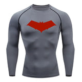 Summer Casual Run Compression T-Shirt Men Tops Bat Print Quick-Dry Fitness Gym Sportswear MMA Rashguard Jersey Workout Tee Male