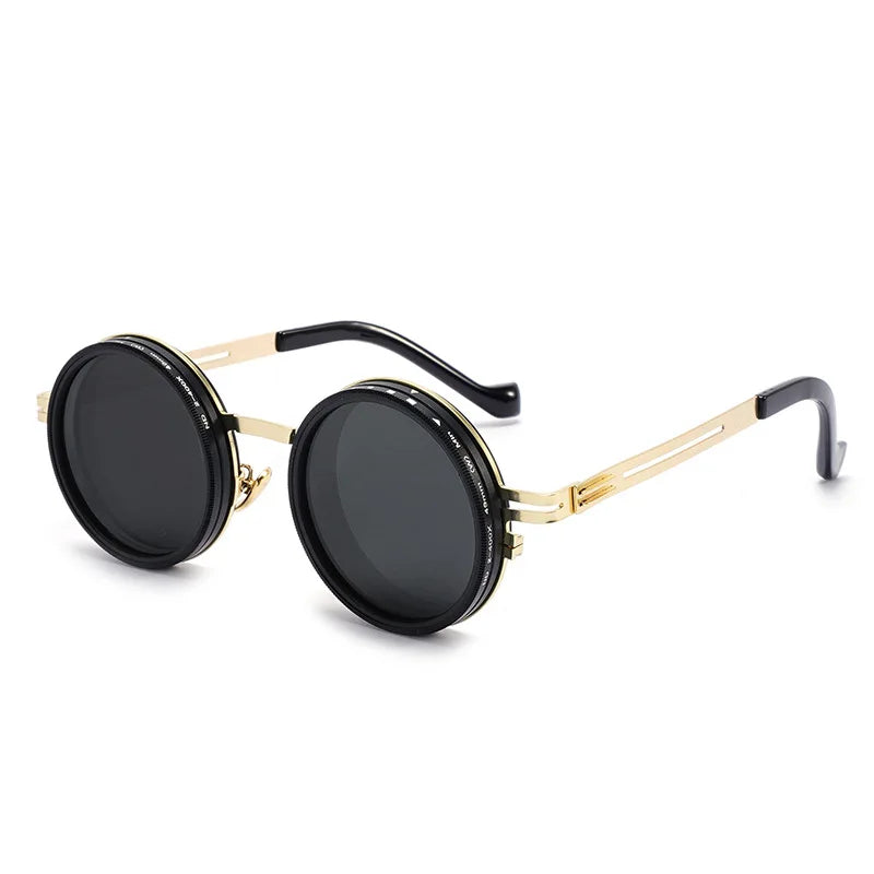 New Adjustable 1-9 Sunglasses Punk Polarized Sun Glasses Men Women Round ND Filter Lenses Retro Fishing Eyeglasses Shades