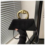 New Minimalist Design Shoulder Bag for Women Light Luxury Large Capacity Casual Metal Hand-held Crossbody Bags Female Handbag