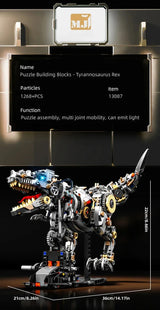 1268PCS Dinosaur Building Blocks Mechanical T-Rex Model Bricks Creative Desktop Decoration Educational DIY Toys Holiday Gifts
