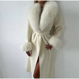 Faux Fur Patchwork Woolen Overcoat