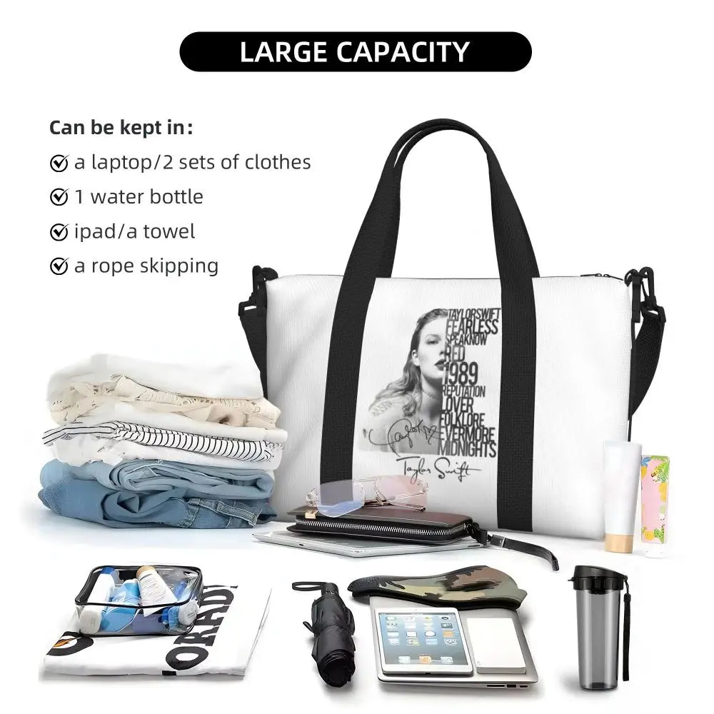 Custom The Eras Tour 1989 Taylor's Swift's American Pop Singer Tote Bag Women Large Capacity Beach Gym Travel Bags