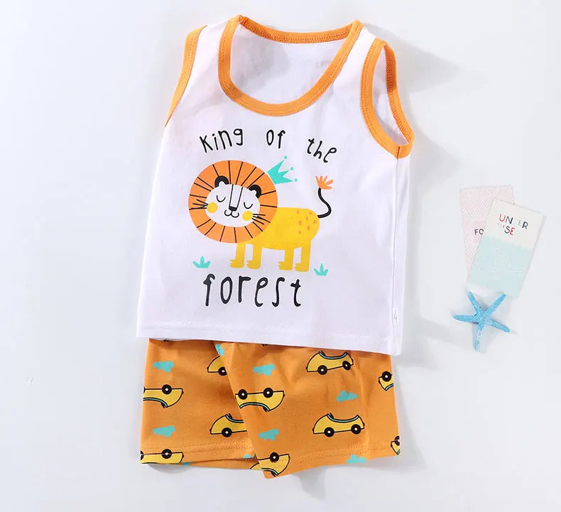 Kids' Summer Cotton 2-Piece Vest Set