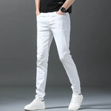 Men's Slim-Fit Cotton Jeans – Crisp White