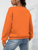 Heart Pattern Fleece Crewneck
